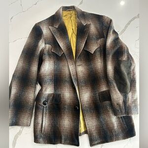 Vintage 1950s Shadow Plaid Western Pioneer Jacket